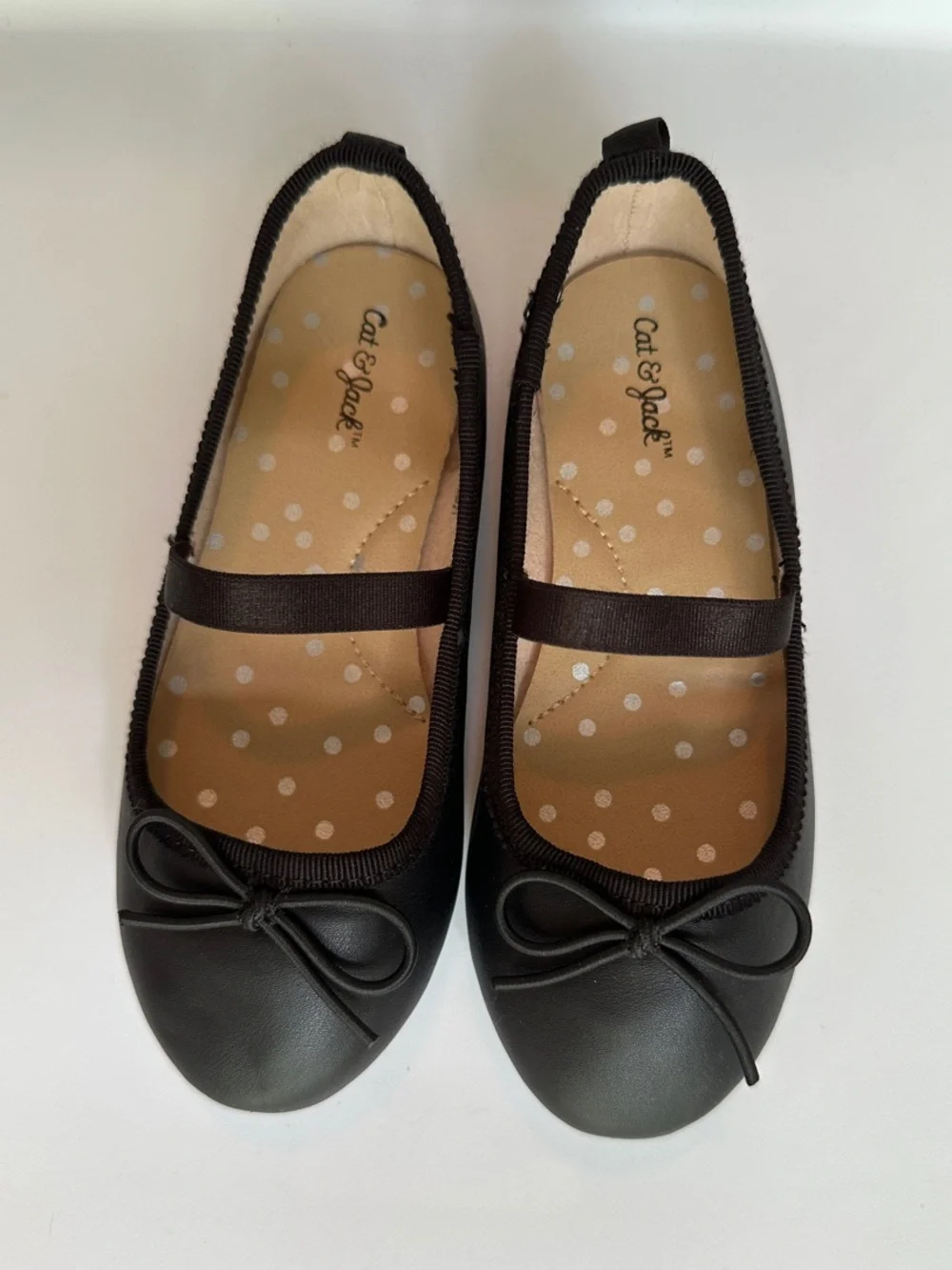 Cat & Jack Black Girls' Mary Jane Ballet Flats with Bow - Size 9
